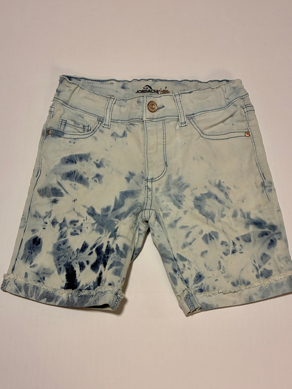 Jordache Light Blue Tie-Dye Denim Shorts